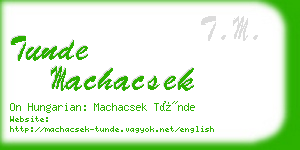 tunde machacsek business card